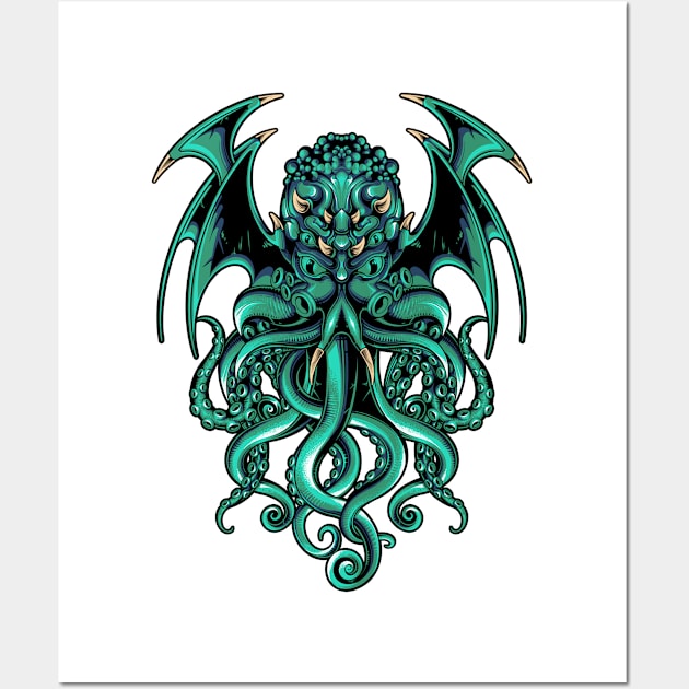 octopus king dark art Wall Art by Bayuktx